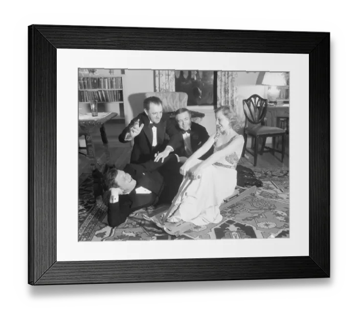 Framed Print : Spencer Tracy and Friends Relaxing
