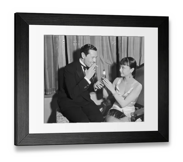 Framed Print : Anna May Wong Assisting with Lighter Framed Print : Anna May Wong Assisting with Lighter