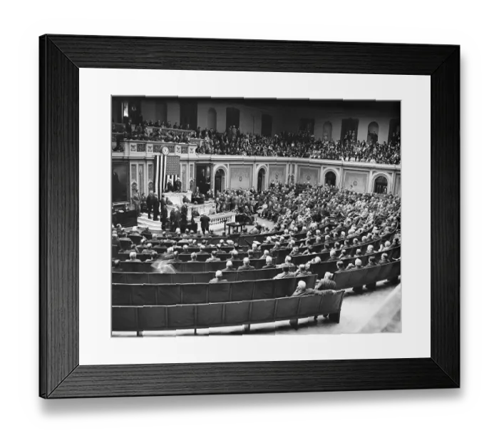 Framed Print : Interior of Congress with Speaker Henry T. Rainey at Podium Framed Print : Interior of Congress with Speaker Henry T. Rainey at Podium