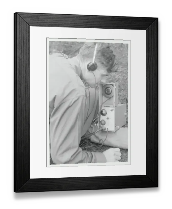 Framed Print : Forest Serviceman Using Portable Radio Framed Print : Forest Serviceman Using Portable Radio