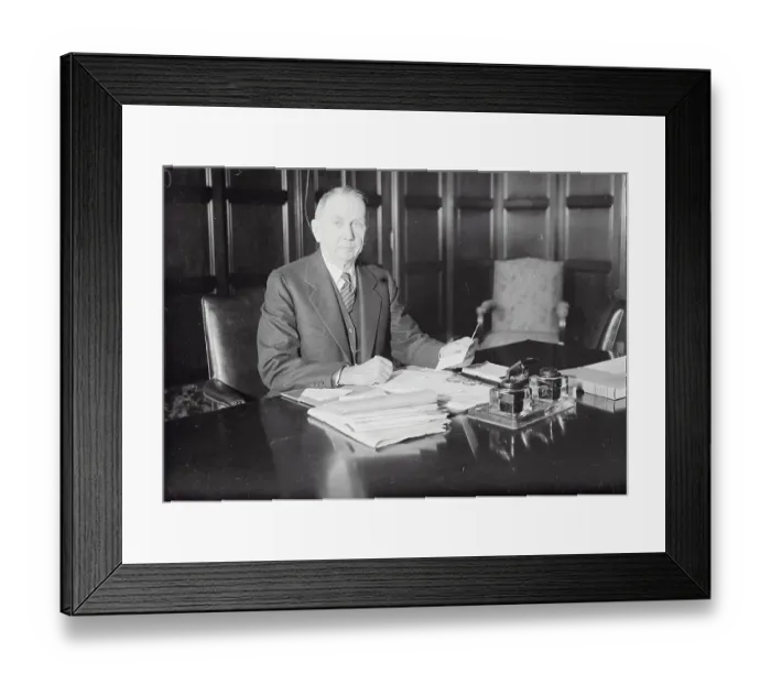 Framed Print : Commerce Secretary Daniel C. Roper Pausing in His Office Framed Print : Commerce Secretary Daniel C. Roper Pausing in His Office