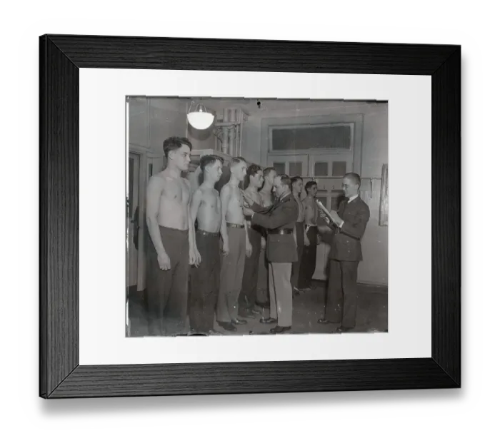Framed Print : Doctor Examining West Point Candidates Framed Print : Doctor Examining West Point Candidates