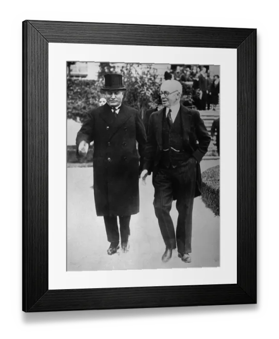 Framed Print : Benito Mussolini Chatting with J. Monroe Hewlett