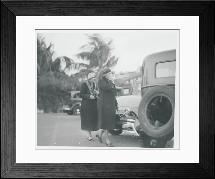 Framed Print : Wife of Mayor Joseph Cermak Strolling to Car with Friend Framed Print : Wife of Mayor Joseph Cermak Strolling to Car with Friend