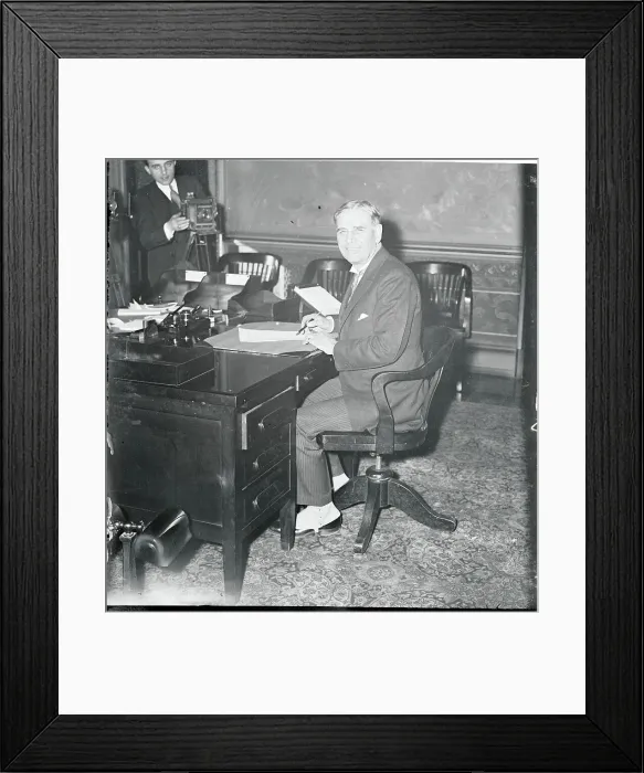 Framed Print : George U. Dern Sitting at Desk Framed Print : George U. Dern Sitting at Desk
