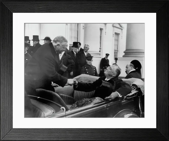 Framed Print : Herbert Hoover and Franklin Roosevelt Shaking Hands Framed Print : Herbert Hoover and Franklin Roosevelt Shaking Hands