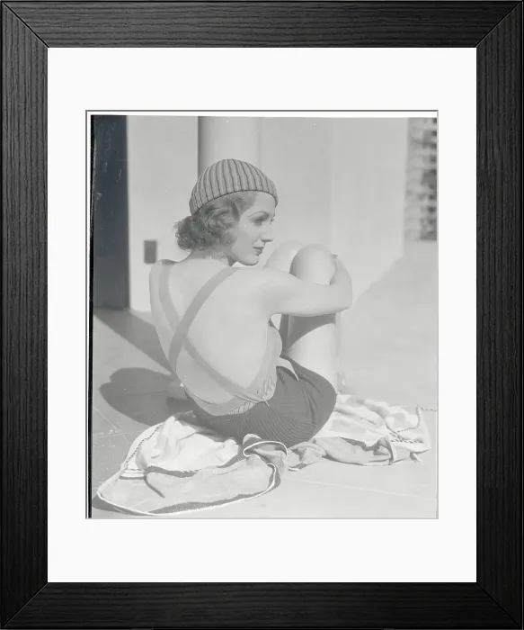 Framed Print : Rear Pose of Actress Adrienne Ames in Beachwear Framed Print : Rear Pose of Actress Adrienne Ames in Beachwear