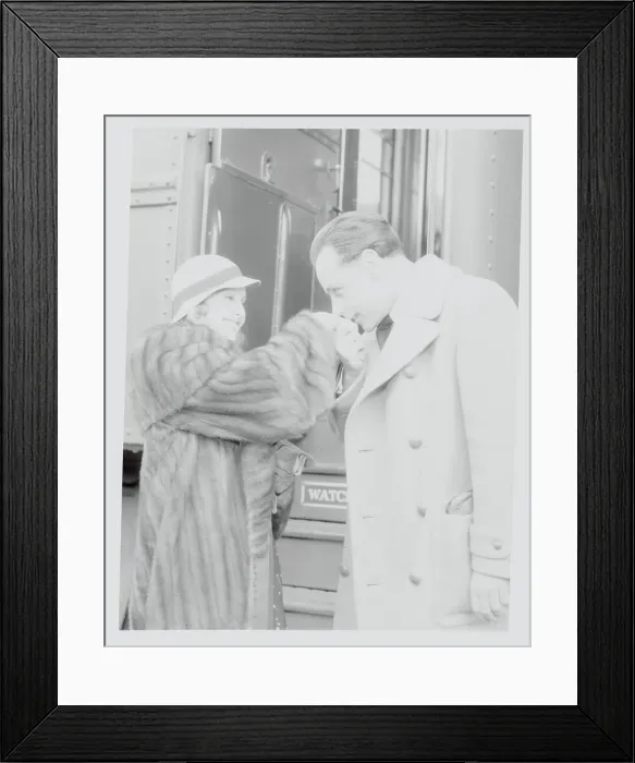 Framed Print : Paul Martin Kissing Hand of Lillian Harvey Framed Print : Paul Martin Kissing Hand of Lillian Harvey