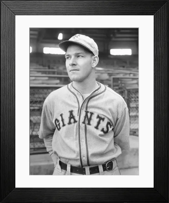 Framed Print : Mel Ott Posing in Baseball Uniform Framed Print : Mel Ott Posing in Baseball Uniform