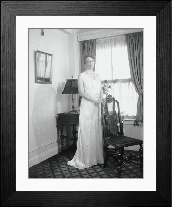 Framed Print : Eleanor Roosevelt Modeling Gown