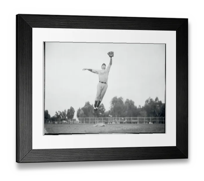 Framed Print : Stan Hack Leaping Through the Air Framed Print : Stan Hack Leaping Through the Air