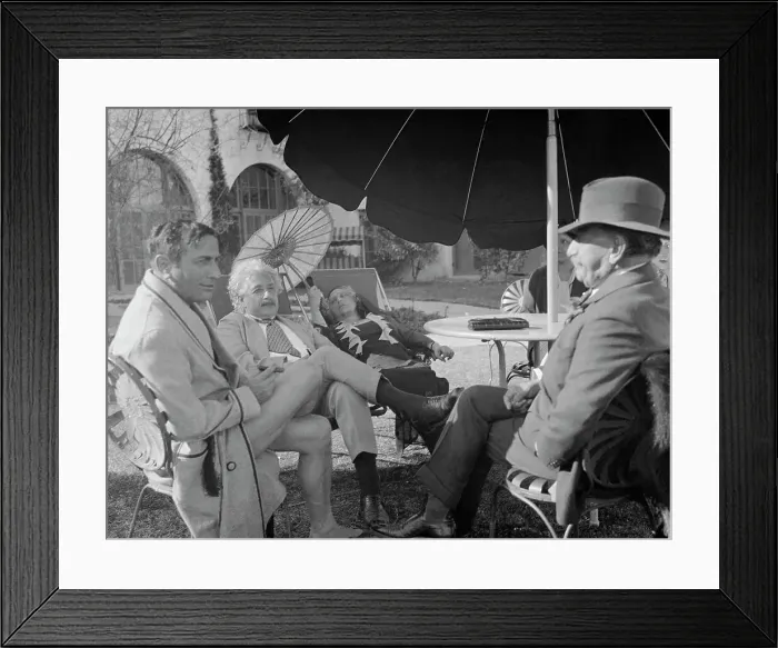 Framed Print : Albert Einstein Chatting with Ernst Lubitsch Framed Print : Albert Einstein Chatting with Ernst Lubitsch