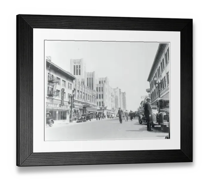 Framed Print : Pedestrians on Street After Earthquake Framed Print : Pedestrians on Street After Earthquake