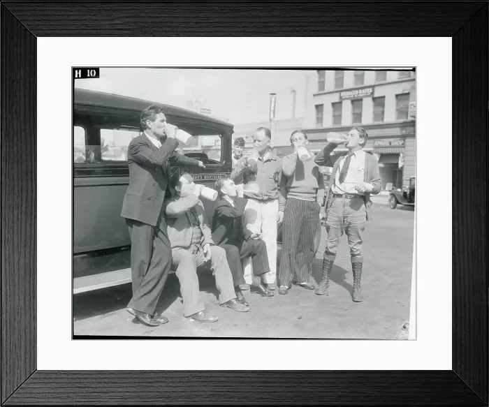Framed Print : Ambulance Drivers During Earthquake Scare Drinking Milk Framed Print : Ambulance Drivers During Earthquake Scare Drinking Milk