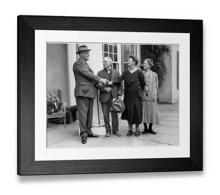 Framed Print : Roosevelt Saying Goodbye to Housekeeping Staff Framed Print : Roosevelt Saying Goodbye to Housekeeping Staff