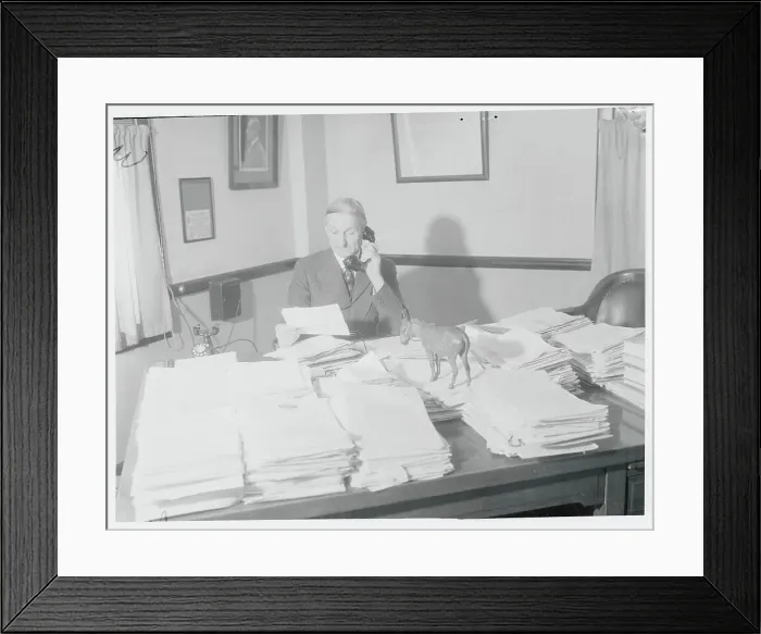 Framed Print : William Gibbs McAdoo Answering Telephone Framed Print : William Gibbs McAdoo Answering Telephone