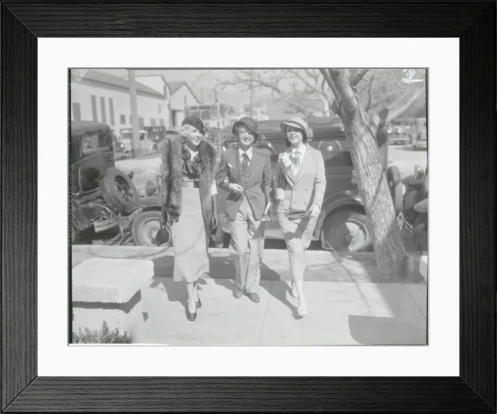 Framed Print : Actresses Posing While on their Way to Lunch Framed Print : Actresses Posing While on their Way to Lunch