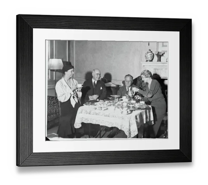 Framed Print : Tea with the Roosevelts and Lehmans Framed Print : Tea with the Roosevelts and Lehmans