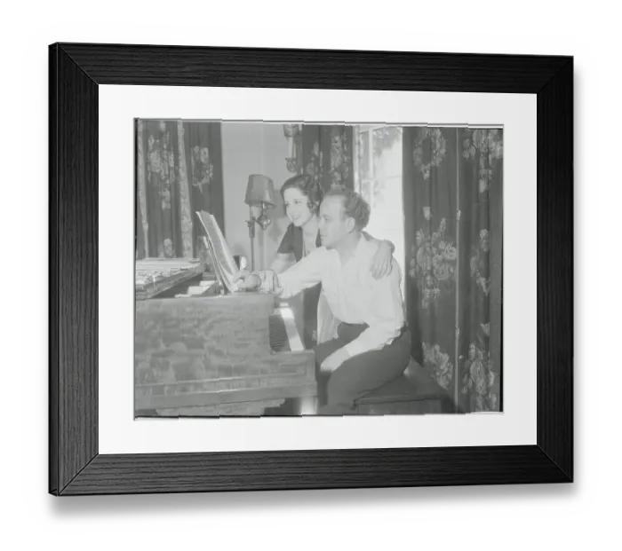 Framed Print : Orchestra Director Raymond Paige with His Wife at Piano Framed Print : Orchestra Director Raymond Paige with His Wife at Piano
