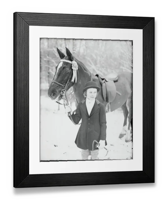 Framed Print : Junior Riding Champion Posing with Horse Framed Print : Junior Riding Champion Posing with Horse