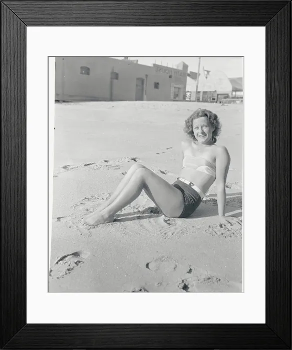 Framed Print : Miss Hermosa Beach Sunbathing for a Tan Framed Print : Miss Hermosa Beach Sunbathing for a Tan