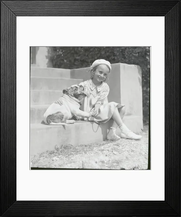 Framed Print : Daughter of Mayor Anton Cermak with Her Pet Dog on Doorstep Framed Print : Daughter of Mayor Anton Cermak with Her Pet Dog on Doorstep