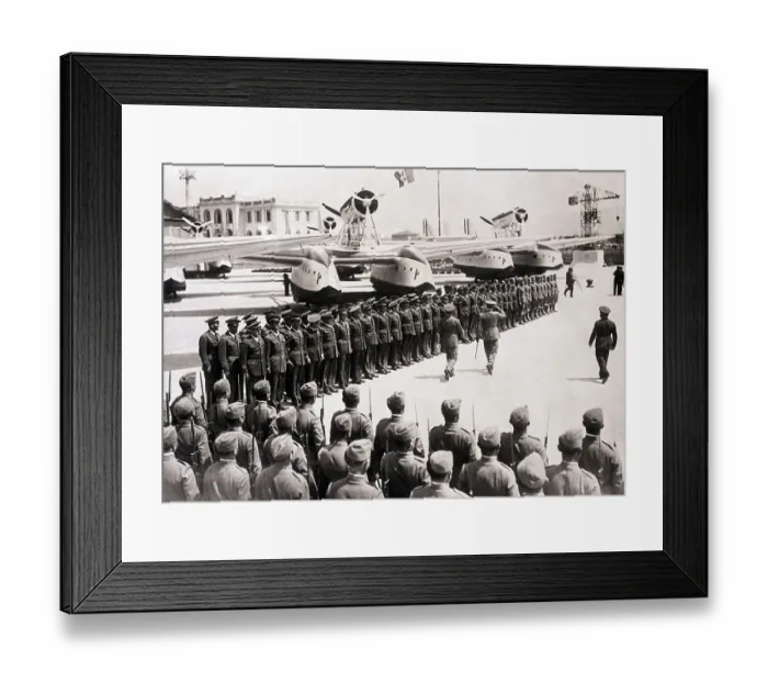Framed Print : Italo Balbo Inspects Flight Crews Framed Print : Italo Balbo Inspects Flight Crews