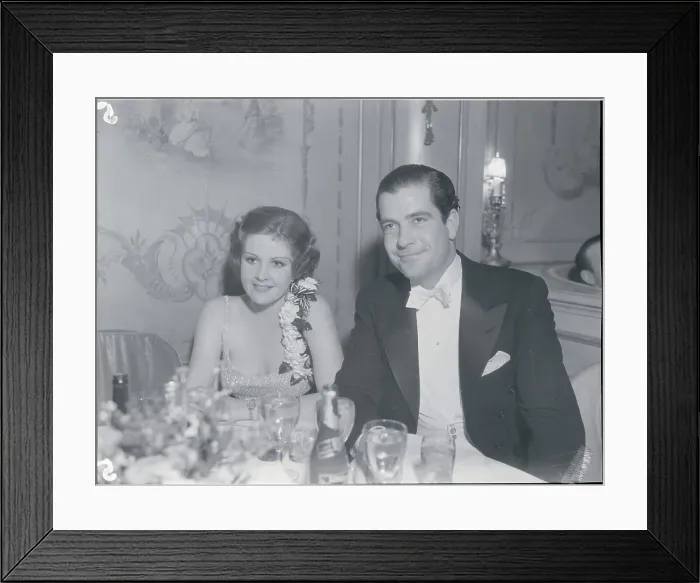 Framed Print : Grant Withers and Rene Whitney Dining at Hotel Framed Print : Grant Withers and Rene Whitney Dining at Hotel