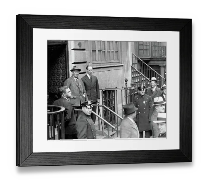 Framed Print : Franklin and James Roosevelt Leaving New York Home Framed Print : Franklin and James Roosevelt Leaving New York Home