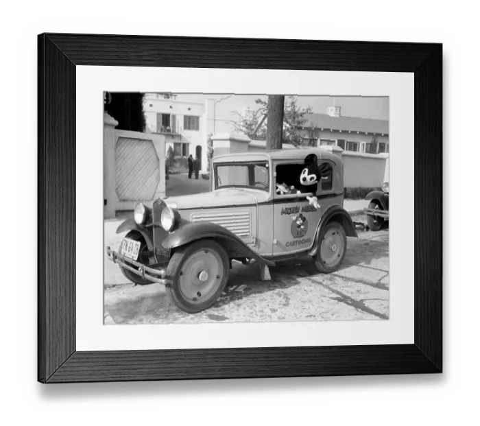 Framed Print : Mickey Mouse Driving Personalized Car Framed Print : Mickey Mouse Driving Personalized Car