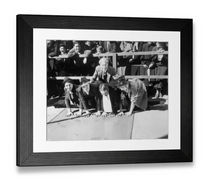Framed Print : Marx Brothers Making Handprints with Sid Grauman