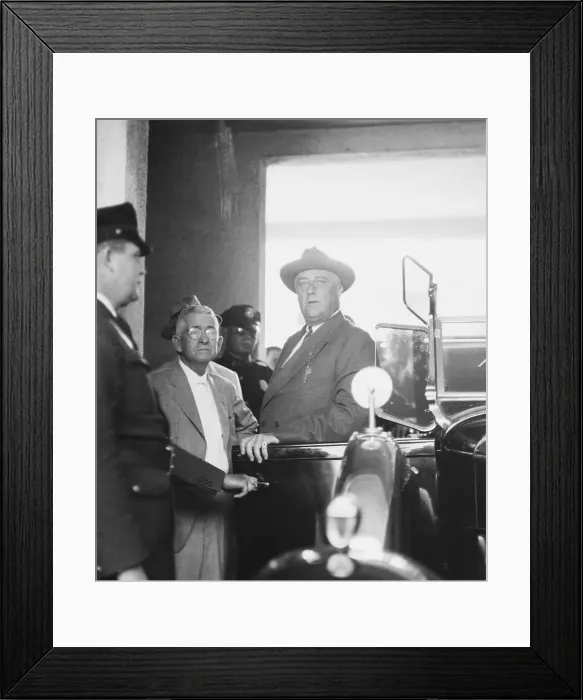 Framed Print : Franklin Delano Roosevelt Exiting Automobile Framed Print : Franklin Delano Roosevelt Exiting Automobile