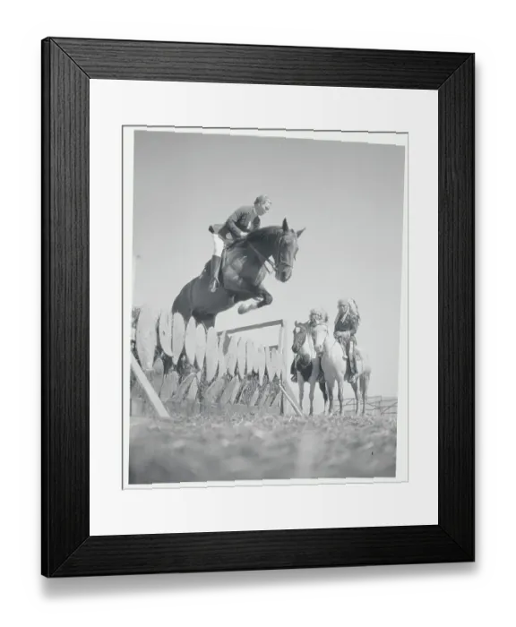 Framed Print : Mrs. Paul Berry and Horse Jumping Framed Print : Mrs. Paul Berry and Horse Jumping