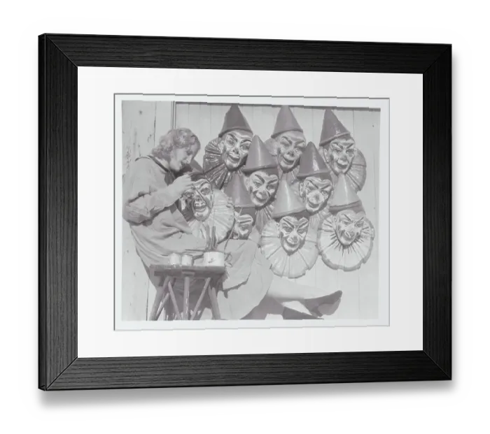 Framed Print : Art Student Painting Masks Framed Print : Art Student Painting Masks