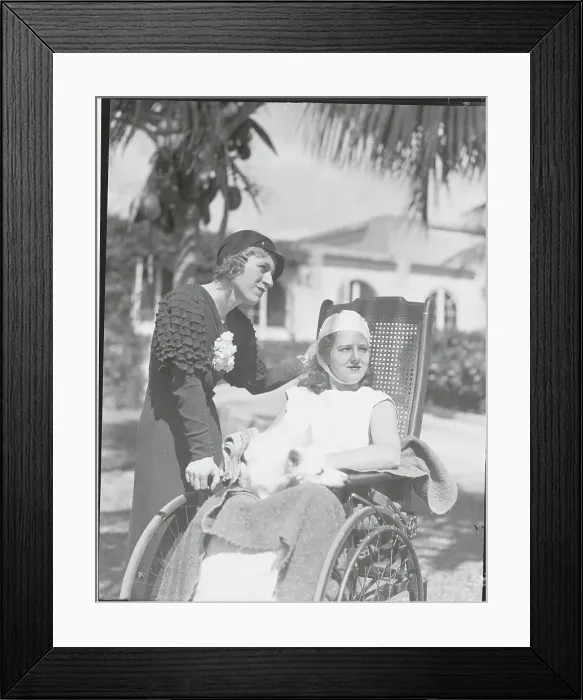 Framed Print : Margaret Kruis Recuperating in Wheelchair Framed Print : Margaret Kruis Recuperating in Wheelchair