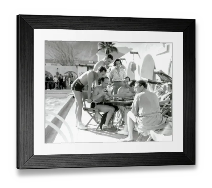 Framed Print : Celebrities Playing Backgammon Framed Print : Celebrities Playing Backgammon