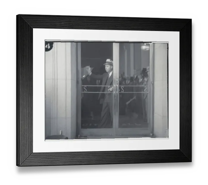 Framed Print : Police Captain Checking Damaged Glass Framed Print : Police Captain Checking Damaged Glass