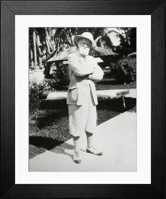 Framed Print : George Bernard Shaw Look Alike Posing in the Bahamas