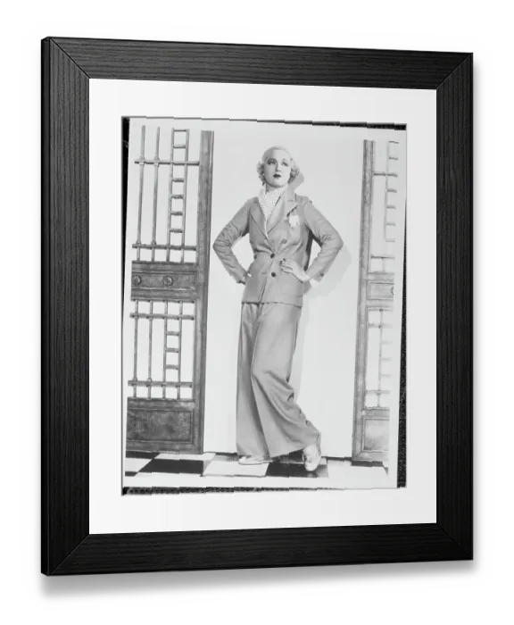 Framed Print : Actress Peggy Hopkins Joyce Posing in Pant Suit Framed Print : Actress Peggy Hopkins Joyce Posing in Pant Suit