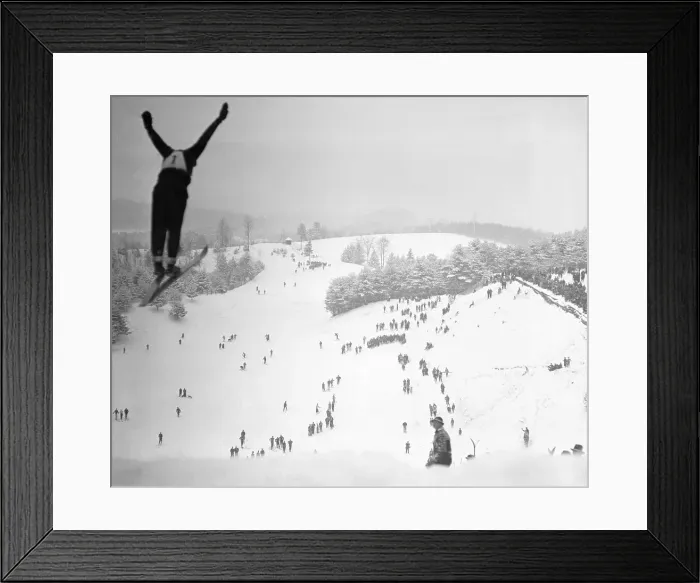 Framed Print : Ski Jumper Soaring in the Air