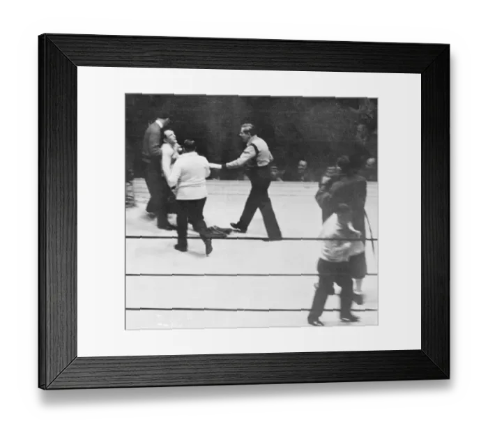 Framed Print : Man Dragging Ernie Schaaf Framed Print : Man Dragging Ernie Schaaf