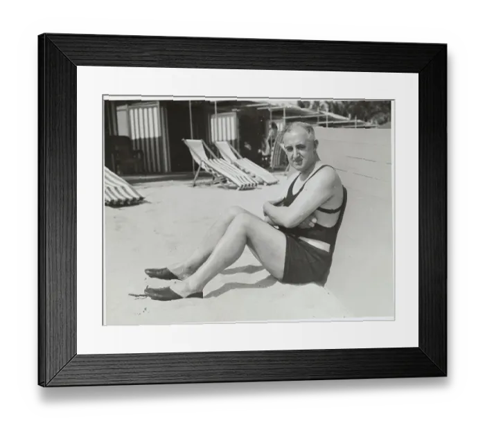 Framed Print : Columbia University Professor Raymond Moley Relaxing on the Beach Framed Print : Columbia University Professor Raymond Moley Relaxing on the Beach