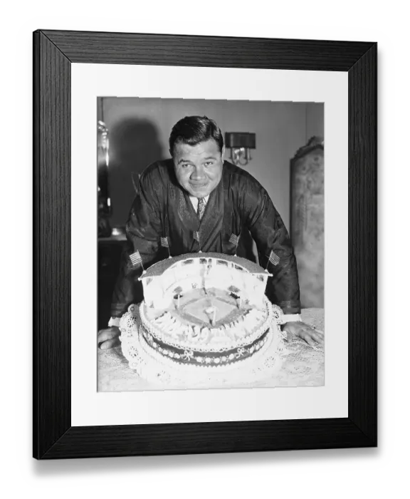Framed Print : Babe Ruth Celebrates 39th Birthday Framed Print : Babe Ruth Celebrates 39th Birthday