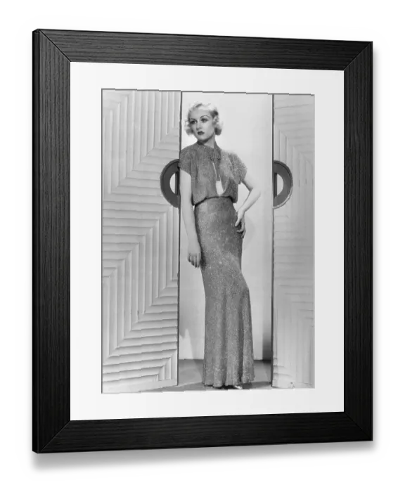 Framed Print : Carole Lombard Models Dress on Stage Framed Print : Carole Lombard Models Dress on Stage