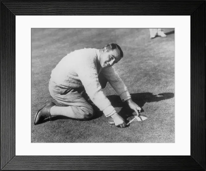 Framed Print : Gene Sarazen Measuring Framed Print : Gene Sarazen Measuring