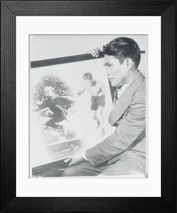 Framed Print : Little Pancho Holding Large Portrait of His Late Brother