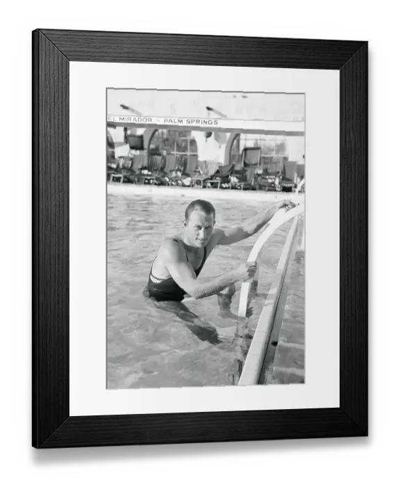 Framed Print : Ray Woods Lounging in Pool Framed Print : Ray Woods Lounging in Pool