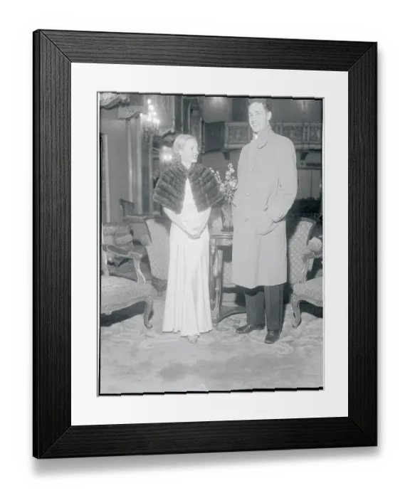 Framed Print : Actress Bette Davis With Husband Harmon O. Nelson Jr. in Formal Attire Framed Print : Actress Bette Davis With Husband Harmon O. Nelson Jr. in Formal Attire