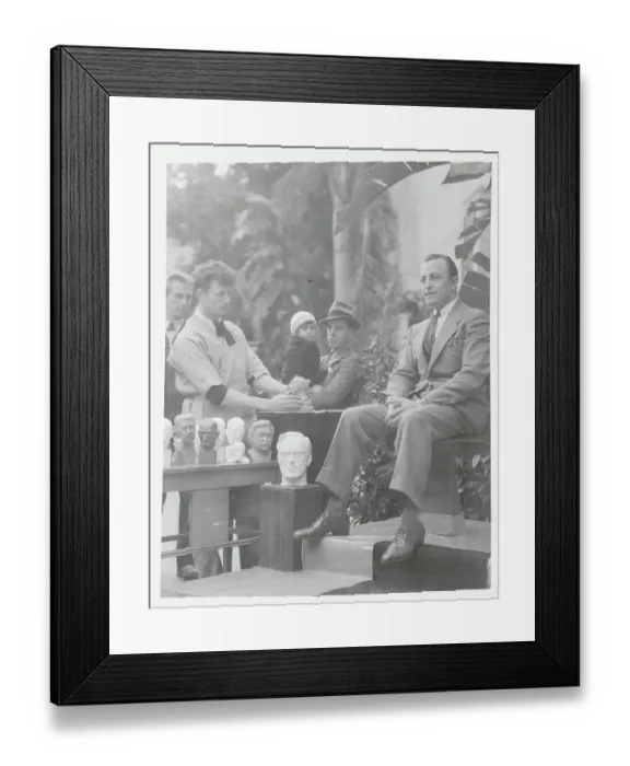 Framed Print : Sam Gisnet Sculpting Seated Model Framed Print : Sam Gisnet Sculpting Seated Model