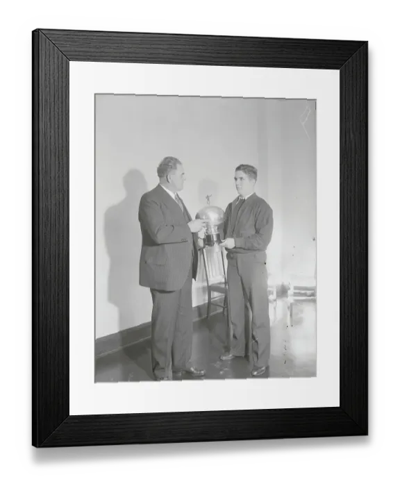 Framed Print : Glenn Warner Receiving Welcoming Trophy Framed Print : Glenn Warner Receiving Welcoming Trophy
